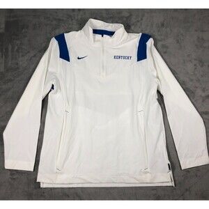 Kentucky Wildcats Windbreaker Mens Large Blue White 1/4 Zip Nike On Field KY